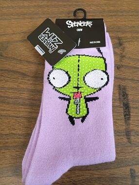 NWT Spencer's Invader Zim Crew Socks Size 5-10